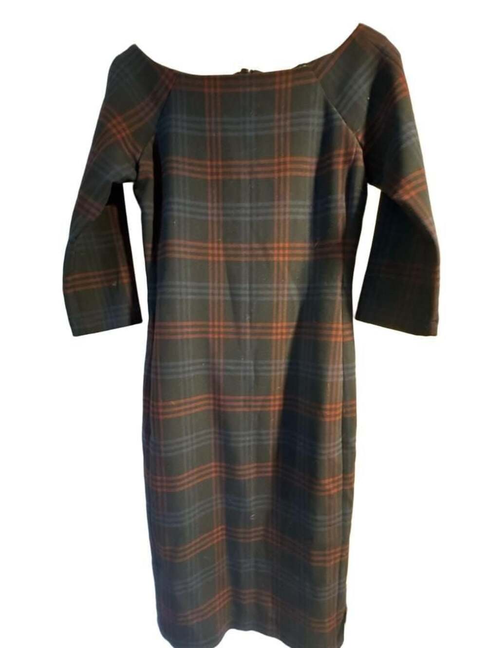Zara Woman Tartan Plaid Sheath Dress Med